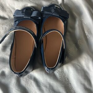 Blue Dress Shoes with Smooth Straps and Contoured Footbed